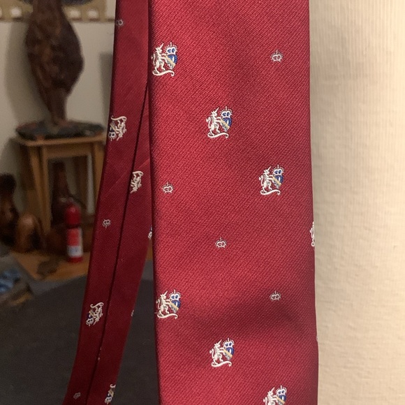 VINTAGE UNICORNS CREST HERALDIC ROYALTY EMBROIDERED NECKTIE - Picture 5 of 12
